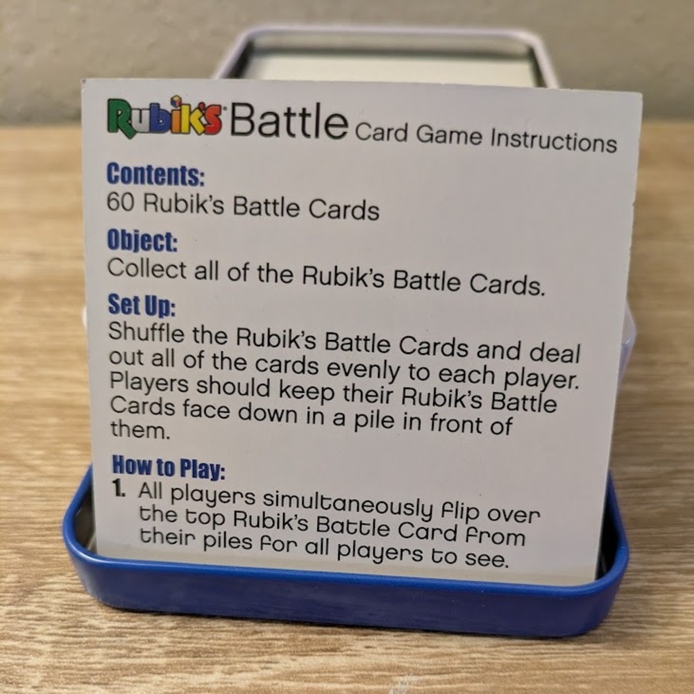 Rubiks Battle Card Game in Collector Tin University Games 2-6 Players Ages 7+ - Picture 6 of 14